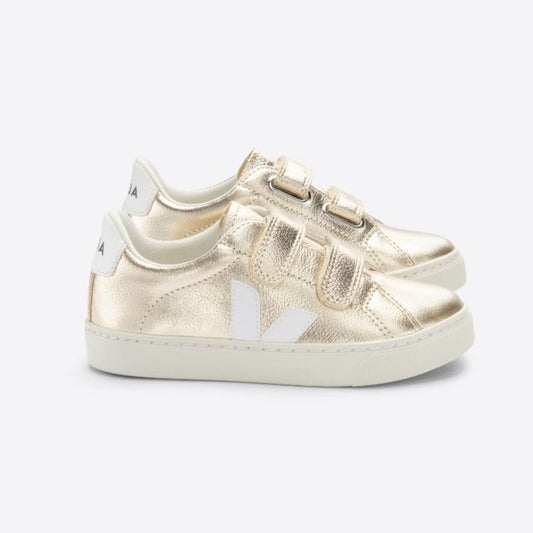 Veja Girl's Esplar Leather Platine White Trainers